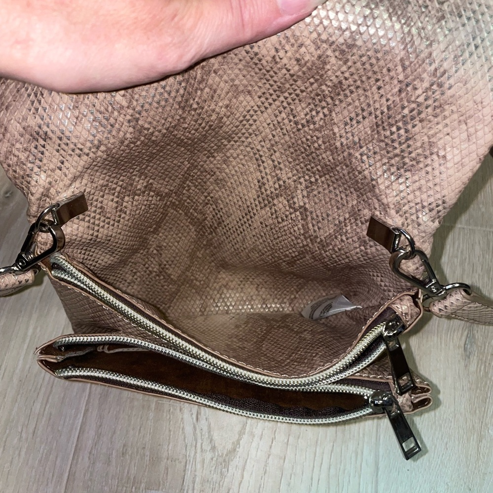 Python Print Faux Leather Messenger Crossbody Bag - image 7